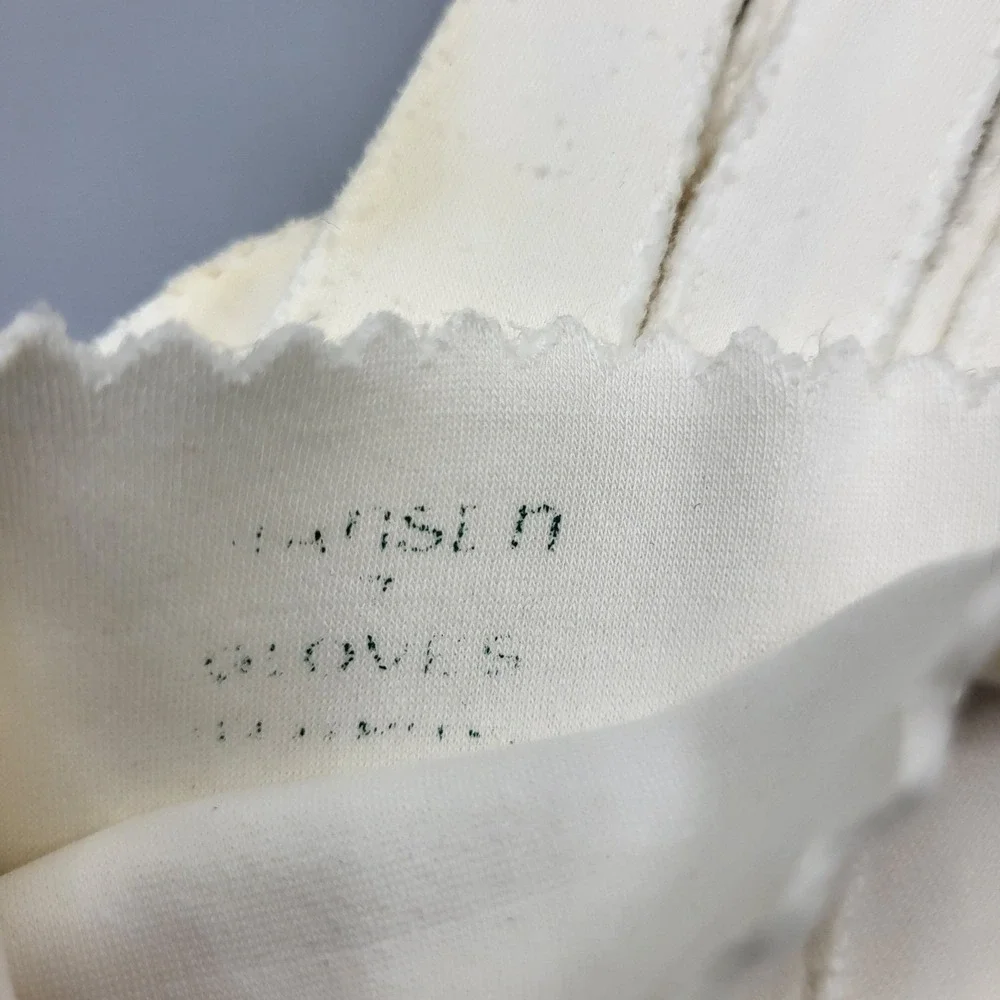 Hansen Vintage Formal Gloves Womens Scalloped Edge Mid-Century Cream 3 Sets